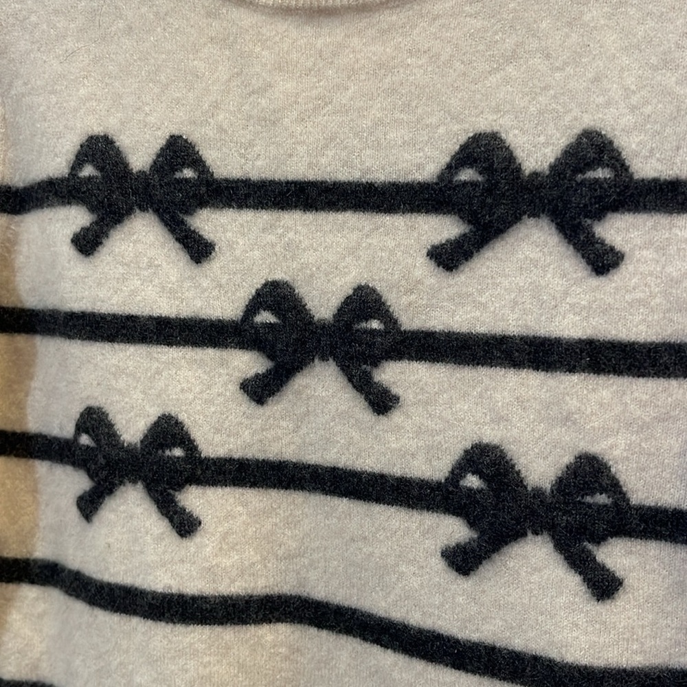 J Crew Striped Bow Cashmere Sweater🐇 - Picture 4 of 15